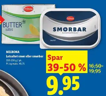 MILBONA Letsaltet smør eller smørbar