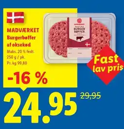 Lidl MADVÆRKET Burgerbøffer af oksekød tilbud