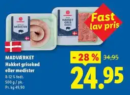 Lidl MADVÆRKET Hakket grisekød eller medister tilbud
