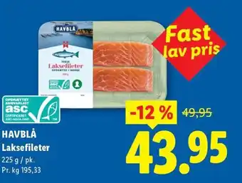 Lidl HAVBLÅ Laksefileter tilbud