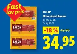 Lidl TULIP Skiveskåret bacon tilbud