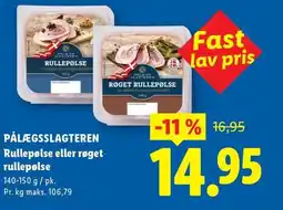 Lidl PÅLÆGSSLAGTEREN Rullepølse eller røget rullepølse tilbud