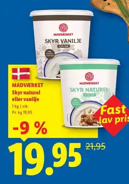 Lidl MADVÆRKET Skyr naturel eller vanilje tilbud