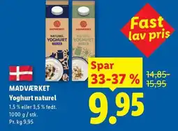 Lidl MADVÆRKET Yoghurt naturel tilbud