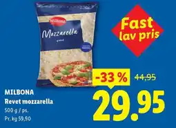 Lidl MILBONA Revet mozzarella tilbud