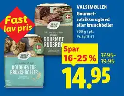 Lidl VALSEMØLLEN Gourmet- solsikkerugbrød eller brunchboller tilbud