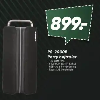 Bilka PS-2000B Party højttaler tilbud