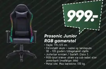 Bilka Prosonic Junior RGB gamerstol tilbud