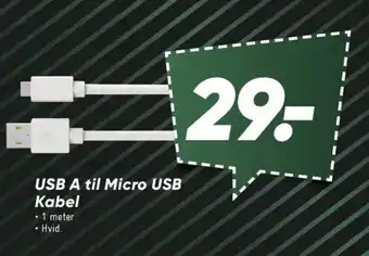 Bilka USB A til Micro USB Kabel tilbud