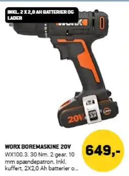 XL-BYG Worx boremaskine 20v tilbud