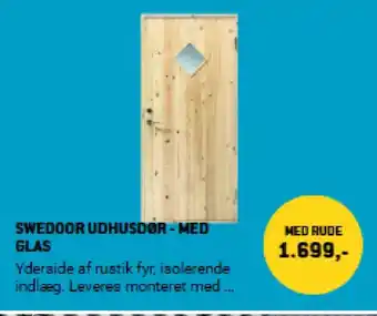 XL-BYG Swedoor udhusdør-med glas tilbud