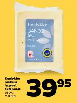 Netto Egelykke mellemlageret skæreost tilbud