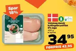 Netto Velsmag dansk kyllingebrystfilet 9% lage tilbud