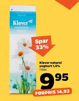 Netto Kløver naturel yoghurt 1,5% tilbud