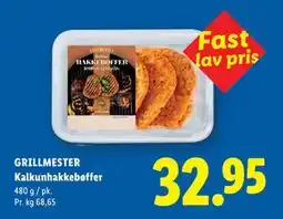 Lidl GRILLMESTER Kalkunhakkebøffer tilbud
