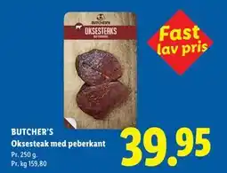 Lidl BUTCHER’S Oksesteak med peberkant tilbud