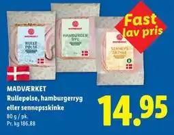 Lidl MADVÆRKET Rullepølse, hamburgerryg eller sennepsskinke tilbud