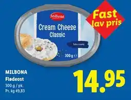 Lidl MILBONA Flødeost tilbud