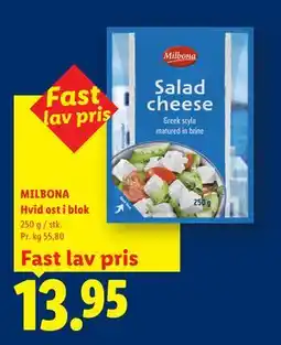 Lidl MILBONA Hvid ost i blok tilbud