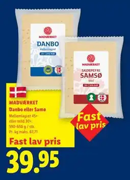 Lidl MADVÆRKET Danbo eller Samø tilbud