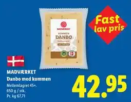 Lidl MADVÆRKET Danbo med kommen tilbud
