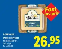 Lidl RIBERHUS Danbo skiveost tilbud