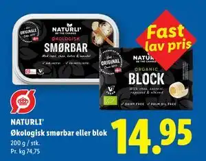 NATURLI’ Økologisk smørbar eller blok