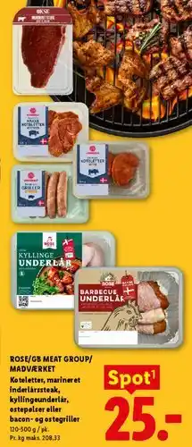 Lidl ROSE / GB MEAT GROUP / MADVÆRKET - assorterede kødvarianter tilbud
