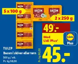 Lidl Bacon i skiver eller tern tilbud