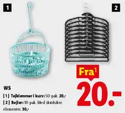 Lidl Tøjklemmer i kurv / Bøjler tilbud