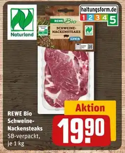 REWE DE REWE Bio Schweine-Nackensteaks, EUR 19.9 tilbud