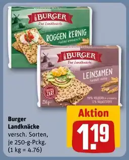 REWE DE Burger Landknäcke, EUR 1.19 tilbud