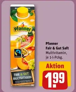 REWE DE Pfanner Fair & Gut Saft, EUR 1.99 tilbud