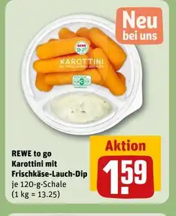 REWE DE REWE to go Karottini mit Frischkäse-Lauch-Dip, EUR 1.59 tilbud