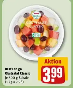 REWE DE REWE to go Obstsalat Classic, EUR 3.99 tilbud