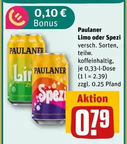 REWE DE Paulaner Limo oder Spezi, EUR 0.79 tilbud