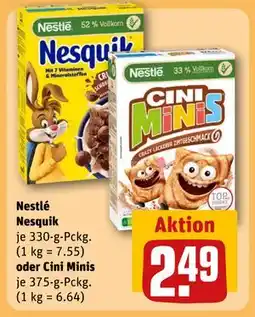 REWE DE Nestlé Nesquik oder Cini Minis, EUR 2.49 tilbud