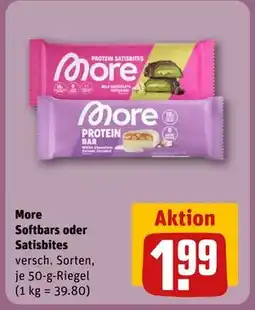 REWE DE More Softbars oder Satisbites, EUR 1.99 tilbud