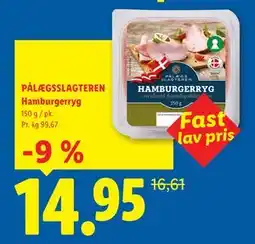Lidl PÅLÆGSSLAGTEREN Hamburgerryg tilbud