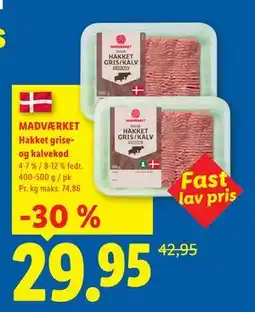 Lidl MADVÆRKET Hakket grise- og kalvekød tilbud