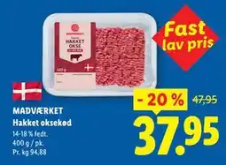 Lidl MADVÆRKET Hakket oksekød tilbud