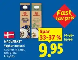 Lidl MADVÆRKET Yoghurt naturel tilbud