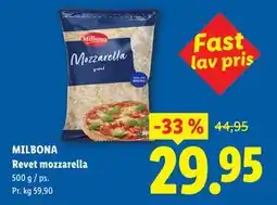 Lidl MILBONA Revet mozzarella tilbud