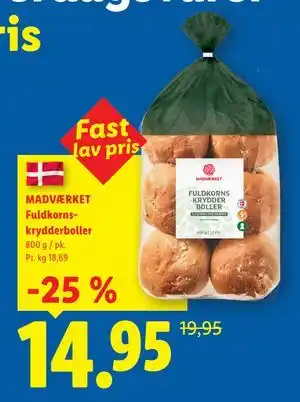 Lidl MADVÆRKET Fuldkornskrydderboller tilbud