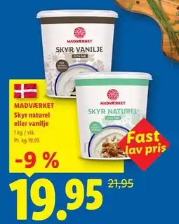 Lidl MADVÆRKET Skyr naturel eller vanilje tilbud