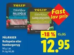 Lidl PÅLÆKKER Rullepølse eller hamburgerryg tilbud