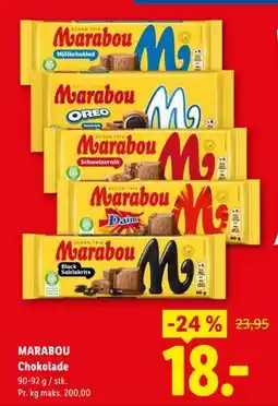 Lidl MARABOU Chokolade tilbud