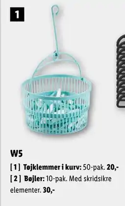 Lidl Tøjklemmer i kurv tilbud