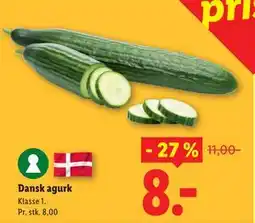 Lidl Dansk agurk tilbud