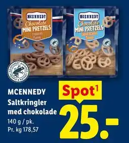 Lidl MCENNEDY Saltkringler med chokolade tilbud